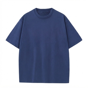 เสื้อยืดคอกลมแขนสั้นโอเวอร์ไซซ์สีชมพูสำหรับผู้ชายลำลองสีทึบผ้าคอตตอนพอดีตัว - Product Image 4