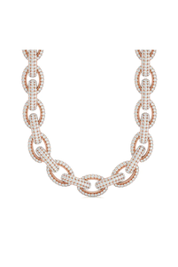 Cadena de Oro Real de 18k Estilo Miami, Chapada en Rodio, Aleación de Zinc, con Eslabones de Diamantes Pavé, Joyería Unisex para Fiestas - Product Image 4