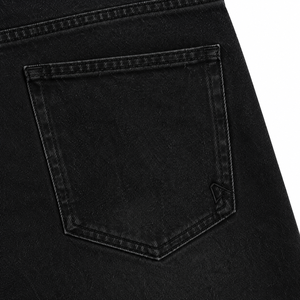 Pantalones Cortos Bermuda Negros para Hombre, Cintura Media, Estilo Casual Vintage de Mezclilla de Algodón, Cierre de Cremallera, Diseño con Bolsillos, Secado Rápido, Ecológicos - Product Image 4