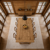 Ensemble de table et chaises en bois de manguier massif au design moderne pour salle à manger, idéal pour les écoles, les salons, l'usage commercial et domestique