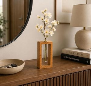 Florero Moderno de Bambú, Portaflores de Madera, Centro de Mesa Minimalista para Sala de Estar, Decoración para el Hogar y Hotel, Regalo - Product Image 1