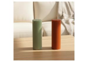 Elegant Ribbed Tapered Jar Candle Soy Wax <b>Paraffin</b> Eco-Friendly Handmade Home Decor Meditation Parties Weddings Diwali Christmas - Product Image 2