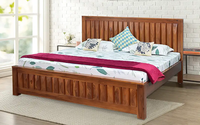 Lit king size en bois massif, fait main, de luxe, avec pied de lit, meubles de chambre à coucher en bois, sculpté à la main, qualité supérieure