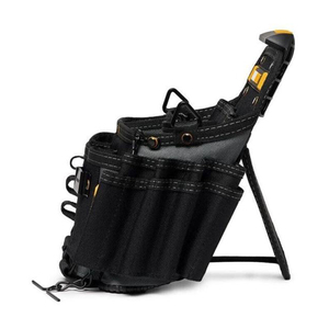 Multi-Function Tool <b>Backpack</b> With 15-19 Pockets Adjustable Straps Open Top Universal Tool Storage Capacity 200 Lb <b>Black</b> - Product Image 1