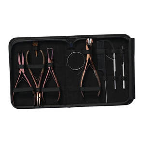 Kit d'outils pour extensions de cheveux, pinces métalliques, peignes, outil de retrait de fils, installation et retrait, qualité professionnelle, kit d'extensions de cheveux tendance - Product Image 1