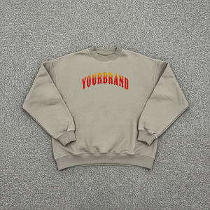 Nouveau sweat-shirt à col rond surdimensionné pour homme, couleur unie, coupe classique, manches longues, en coton tricoté, décontracté, pour l'automne - Product Image 1
