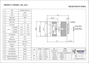 Objectif de vision industrielle 16 mm 10 MP pour caméras industrielles 1 pouce, imagerie haute résolution pour l'inspection et le contrôle qualité - Product Image 4