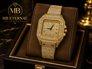 MB ETERNAL JEWELS นาฬิกาเพชรหรูหรา ตัวเรือนทรงสี่เหลี่ยม 41 มม. กระจกแซฟไฟร์ หน้าปัดตัวเลขโรมัน สายสแตนเลส ระบบอนาล็อก ควอตซ์ - Product Image 4