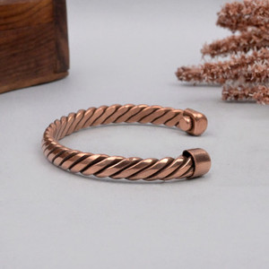 Copper Magnetic <b>Bracelet</b> Crafted Skillful Indian Artisans-Modern Traditional Antique Design Handmade Unisex Hand Polished - Product Image 1