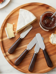 4 Piece Cheese <b>Knife</b> Set Stainless Steel Blade Wood Handle <b>Butter</b> <b>Spreader</b> <b>Knives</b> Durable Kitchen Tools - Product Image 1