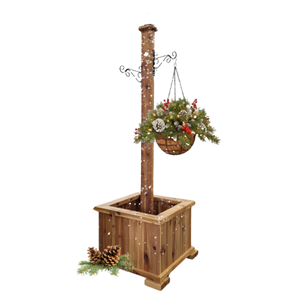 Caja Cuadrada Grande Estándar de Exportación, Jardinera de Madera con Poste para Colgar Macetas, Decoración Navideña para el Hogar y Jardín, de Vietnam - Product Image 1
