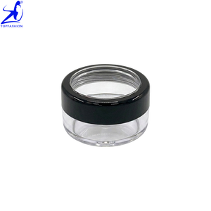 50pcs Made in Taiwan Empty Cosmetic 10g Clear <b>Plastic</b> <b>Jar</b> Black Rim Acrylic Window Threaded Cap Skin Care Facial Cleanser Lotion - Product Image 1