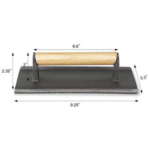 Presse à steak en fonte de qualité commerciale avec poignée en bois, robuste, 8,25 pouces et 9,25 pouces - Product Image 5