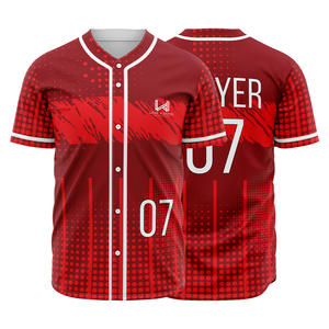 Custom Men's Baseball Softball Jerseys Team Name Number Printed Quick Dry Breathable Anti Bacterial Eco Friendly Short Sleeves - Product Image 1