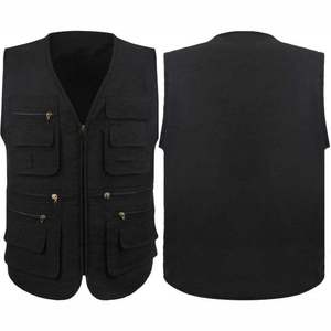 Chaleco de mezclilla sin mangas para hombre, talla grande, cuello cuadrado, color liso, estilo casual, para invierno, tipo jersey, largo regular, estilo moto - Product Image 4