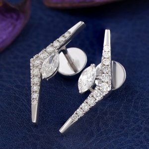 0.94 CT Marquise Lab Grown Diamond Drop Earrings 14K White Gold Prong VVS1 Clarity Cushion Princess Cut Yellow Gold Jewelry - Product Image 4