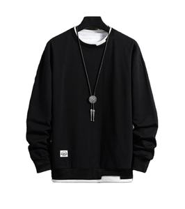 Sudadera con capucha y cuello redondo de manga larga personalizada OEM para hombre Color sólido para prendas de vestir de invierno con cuello de polo con patrón de impresión - Product Image 1