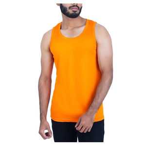 Débardeur de sport personnalisé pour hommes, séchage rapide, dos nageur, 100 % polyester, anti-rétrécissement, sans manches, col rond, uni, décontracté, pour fitness - Product Image 5