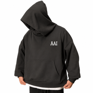 Sweat-shirts à logo personnalisé de qualité supérieure, coupe ample, pour hommes, coupe minimaliste, en molleton de coton épais, couleur unie, OEM ODM - Product Image 1