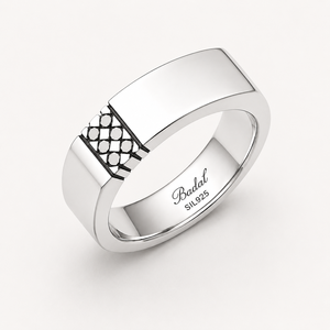 Bague géométrique pour homme en argent sterling 925 - Product Image 3