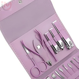 16 Piece Nail <b>Kit</b> Manicure Pedicure Set Stainless Steel Portable Grooming <b>Tools</b> <b>Bag</b> Pink Classic Style - Product Image 3