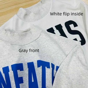 Uncw Wholesale <b>Mock</b> <b>Neck</b> Sweatshirt Polka Dot Tackle Twill Chenille Letter College Wear - Product Image 5