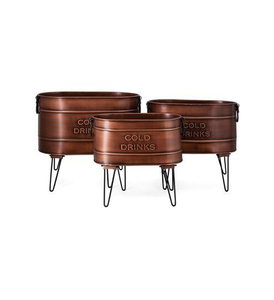 Elegant Aluminum Beverage Tub Featuring Raised Display <b>Stand</b> for Refined Entertaining Spaces - Product Image 6
