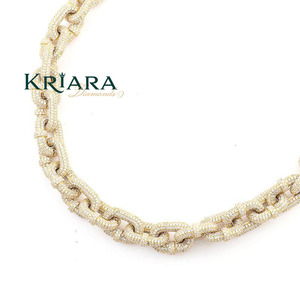 Men's 18K Gold Plated Rose Gold Plated Rhodium Plated Moissanite Link <b>Chain</b> S925 Necklace Hiphop Statement Jewelry Everyday Wear - Product Image 4