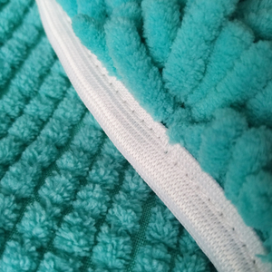 Turquoise Chenille Bath Mat Set Rectangle Absorbent Knitted Solid Color for Bathroom Use Solid Color - Product Image 2