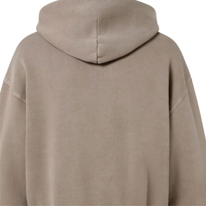 Sweat-shirt à capuche unisexe surdimensionné avec fermeture éclair, couleur unie, en molleton, décontracté, pour l'automne, coupe classique, en coton tricoté - Product Image 5