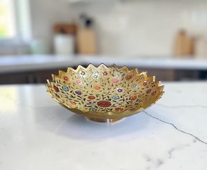 Frutero de Latón Decorativo con Forma de Pétalo, Tazón Tradicional Indio para Frutos Secos - Product Image 5