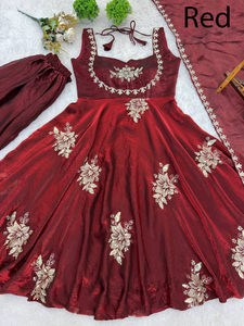 Elegante traje Sari Anarkali y Lehenga Choli para mujer vestido indio de boda y fiesta colección de invierno al por mayor India - Product Image 4