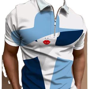 เสื้อโปโลมีซิปแขนสั้นลำลองสำหรับผู้ชายเสื้อยืดแบบสวมหัวพิมพ์ลายคอลเลกชั่นแฟชั่นใหม่สำหรับฤดูร้อน - Product Image 4