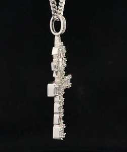 Pendentif Croix Ankh de Luxe Sertie de Moissanite VVS, Bijoux Hip Hop, Collier Argenté Bling - Product Image 2