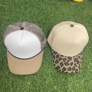 Casquettes de sport bicolores à visière plate, casquettes de baseball en coton à 5 panneaux - Product Image 3