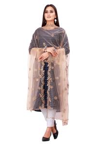 Boutique india, hermosa tela de red pakistaní de diseñador, dupatta con bordado elegante, ropa tradicional informal para bodas, para mujer. - Product Image 3