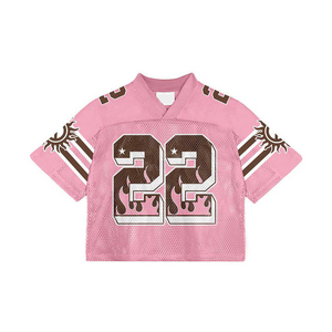 Full Customized Embroidered Mesh American Football Jerseys V Neck Boxy Plus Size Short Sleeve Oversized Moisture-Wicking 100% - Product Image 3