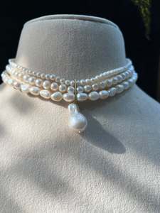 Elegante Collar de Perlas de Imitación para Mujer, con Colgante de Gota de Agua, Conjunto de Joyería con Cuentas para Boda - Product Image 2