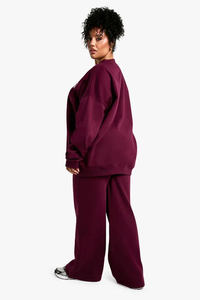 Pantalon palazzo en molleton pour femme, coupe ample, couleur unie, taille mi-haute, décontracté, longueur intégrale, taille élastique, pour l'automne - Product Image 5