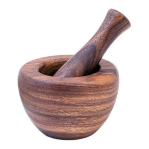 Handcrafted Acacia Wood Mortar and Pestle Set <b>Herb</b> & Spice <b>Grinder</b> Traditional Okhli Musali for Kitchen Garlic Ginger Mashing - Product Image 1