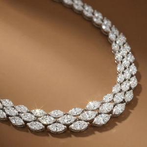 Collier de luxe unisexe vintage avec diamant rond taille brillant en or massif 14 carats certifié IGI, bijoux de mariage - Product Image 2