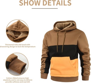 Sweat-shirts pour hommes Team Custom Luxury Streetwear - Design hiver uni, impression sérigraphique, tissu polaire 350g, coupe ample - Product Image 2