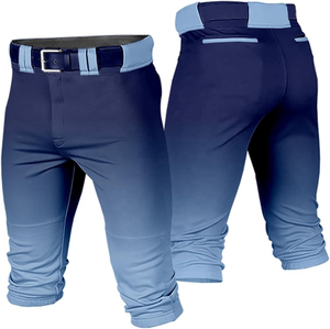 Pantalones de Béisbol para Hombre con Degradado de Color, Antihumedad, Antibacterianos, Ajustados, de Poliéster, con Cierre de Cinturón y Bolsillos, 220g, para Deporte de Verano - Product Image 2