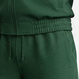 Chándal Verde para Hombre, Cierre Completo, Cuello Alto, Color Sólido, Ropa Deportiva Informal con Bolsillos Laterales, Corte Regular, Material de Poliéster - Product Image 5