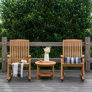 Fauteuil de jardin à dossier haut en teck écologique avec lattes, idéal pour véranda - Product Image 2