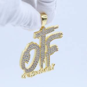 Colgante de Lujo Personalizado con Nombre y Letras, Estilo Hip Hop, Chapado en Oro sobre Plata 925, Colgante Bling para Raperos - Product Image 3
