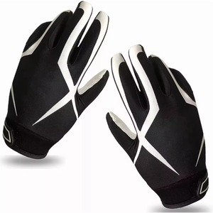 Gants de football américain avec paume en silicone, doigts complets, antidérapants, légers, respirants, fermeture auto-agrippante, ultra-adhérence, personnalisables - Product Image 2