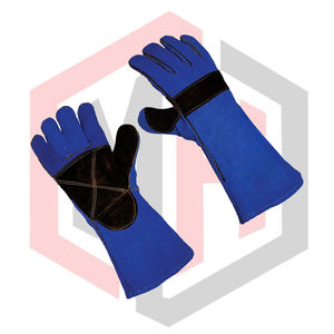 Guantes de Soldadura Azules de Cuero de Grano Completo, Guantes MIG TIG Premium Resistentes a Desgarros, Sin Silicona, Sin Polvo, de Alta Calidad y Seguridad - Product Image 4