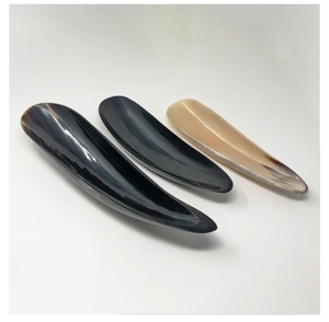 Bol de service en corne, écologique, design moderne, tons bruns, poli, pour la restauration, design minimaliste, 8 décorations - Product Image 5