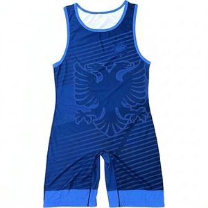 Combinaison de lutte pour homme, imprimé aigle bleu, ajustée, une pièce, séchage rapide, polyester, uniforme pour arts martiaux adultes - Product Image 1